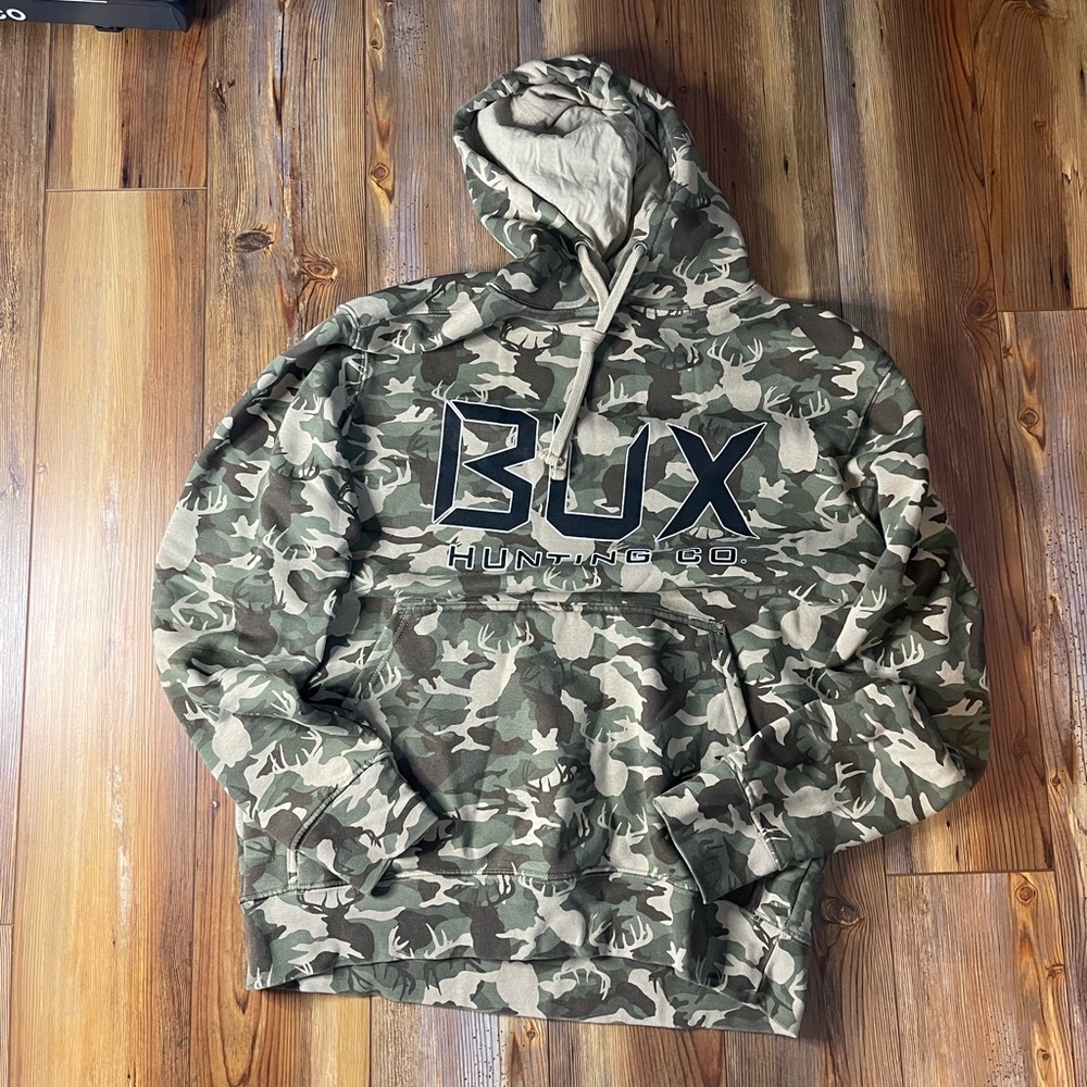 BUX Hunting Co Camo Hoodie Medium M
